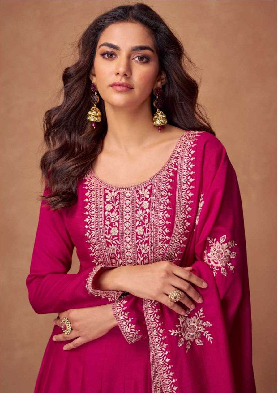 Premium Silk Anarkali Party Gown - MYLUXURY LANE ENTERPRISE